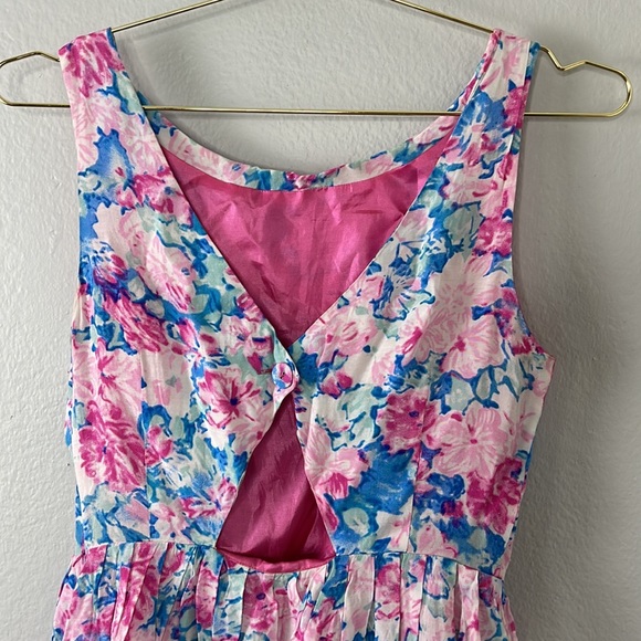Forever 21 I Love H81 Pink and Blue Floral Mini Dress - Picture 8 of 10